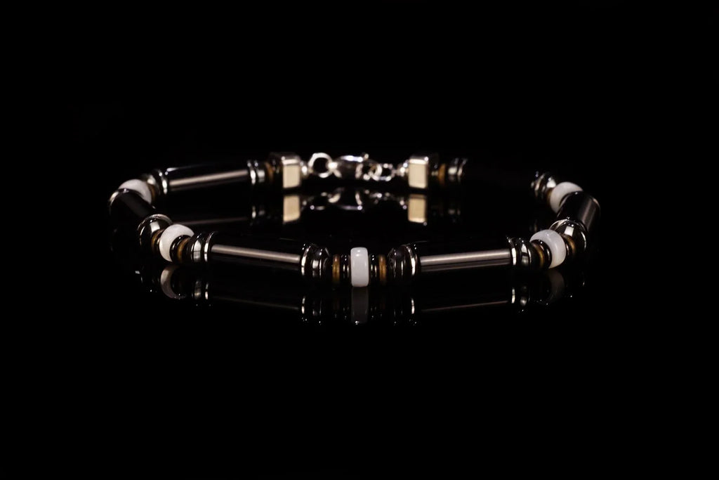 Black Agate and Mother of Pearl Bracelet