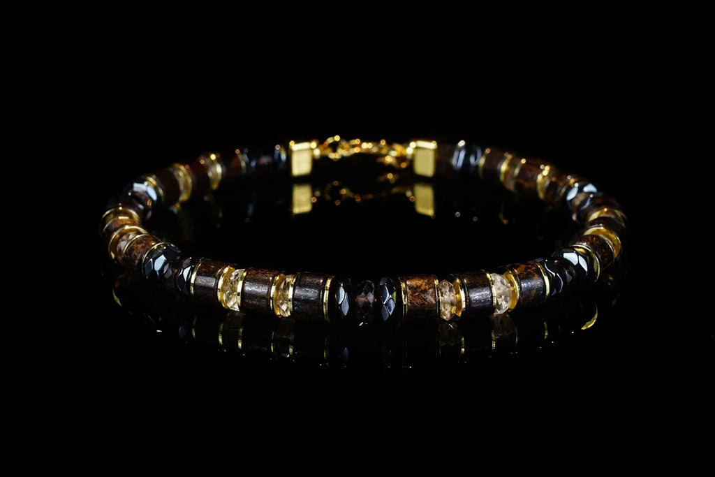 Bronzite and Smoky Quartz Bracelet