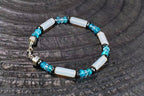 White Agate and Blue Apatite Bracelet